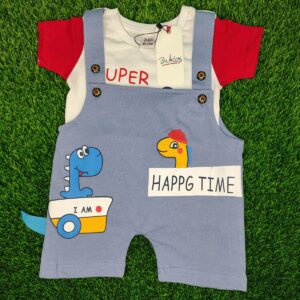 Baby Romper - Red and ash Color