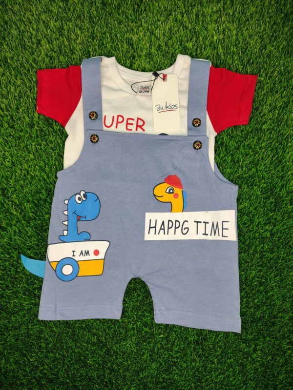 Baby Romper - Red and ash Color