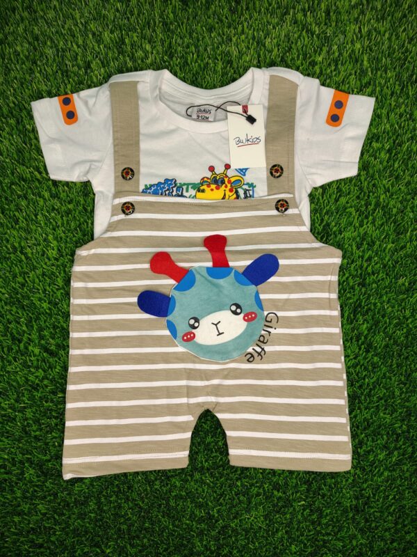 Baby Romper - White Stripe Color